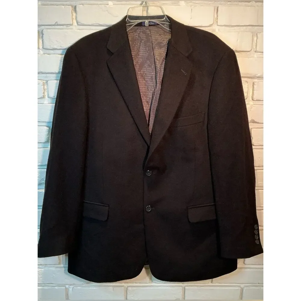 Turnbury Camel Hair Mens Sport Blazer Coat 44R black